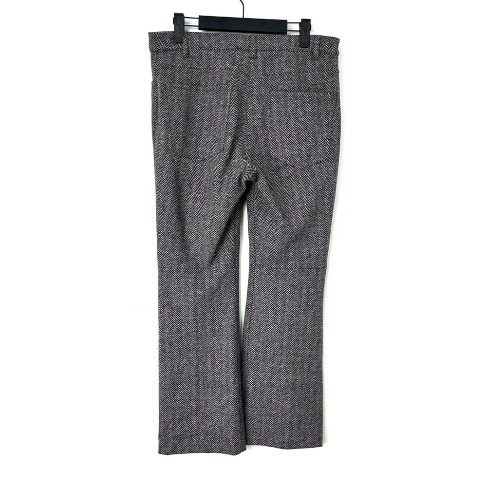 Theory Womens Sz 6 Black Gray Herringbone Wool Blend Kick Flare Crop Pant R3 - Picture 4 of 13